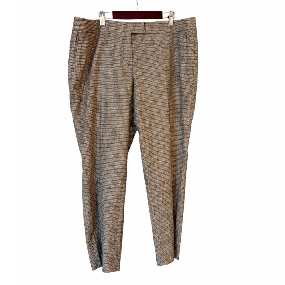 Akris Punto Womens Size 6/8 Brown Houndstooth Zip Pockets Trouser Pants